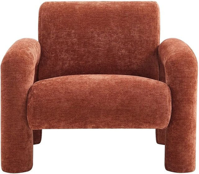 Vente-unique Sessel mit gerader Rückenlehne und Armlehnen in Terracotta, Stoff - Bild 1