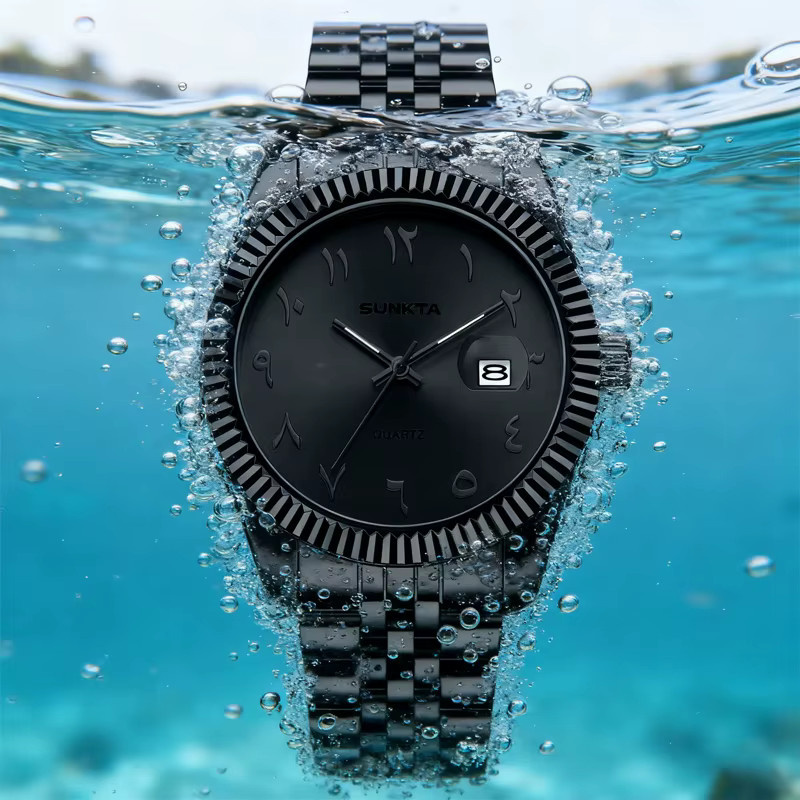 SUNKTA Armbanduhr, Quarz, Edelstahl, Schwarz, Herren - Bild 4