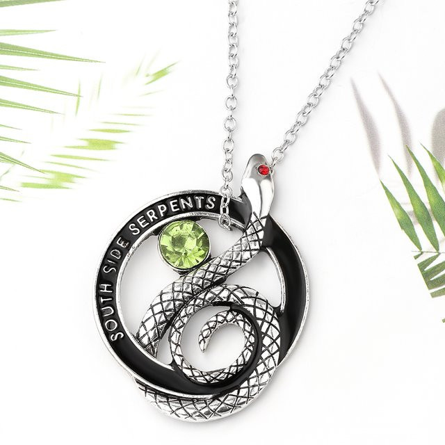 TAKARA TOMY Schlangen-Halskette, Silber, Kristall, Unisex - Bild 1