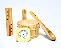 Home Deluxe Saunazubehör Q PREMO 5-teiliges Set aus Holz in Multicolor - Bild 1