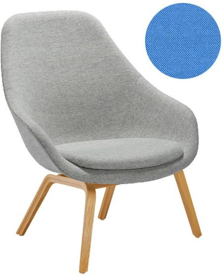 HAY About A Lounge Chair mit Armlehnen in Blau, Stoffbezug aus Schurwolle und Holzgestell aus Buchenholz und Eichenfurnier, Höhe: 93 cm - Bild 1