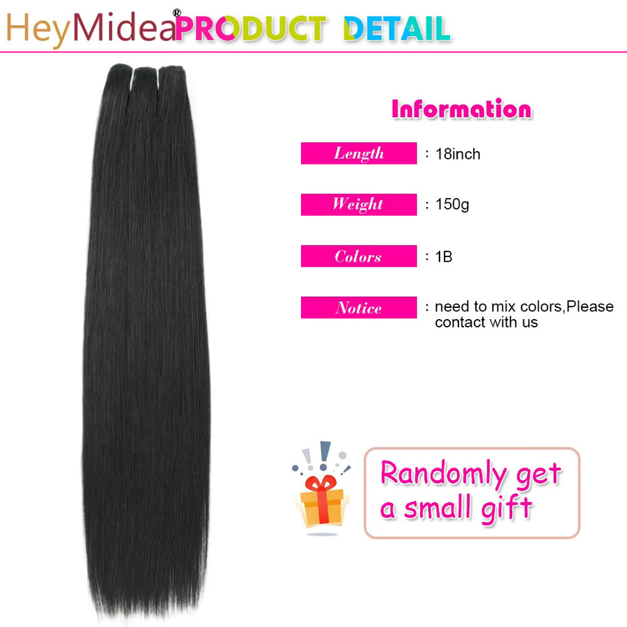 HeyMidea Haar Extensions, Synthetisch, Glatt, Ombre, 18 Zoll, 150g - Bild 2
