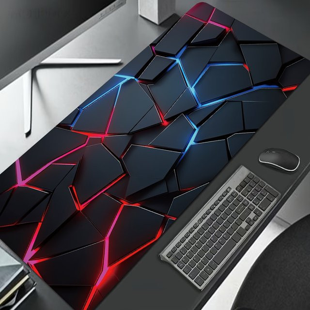 XGZ Gaming-Mauspad mit Rot-Blau Farbverlauf Design, B/T: 90 x 40 cm, rutschfeste Schreibtischunterlage mit genähtem Rand - Bild 1