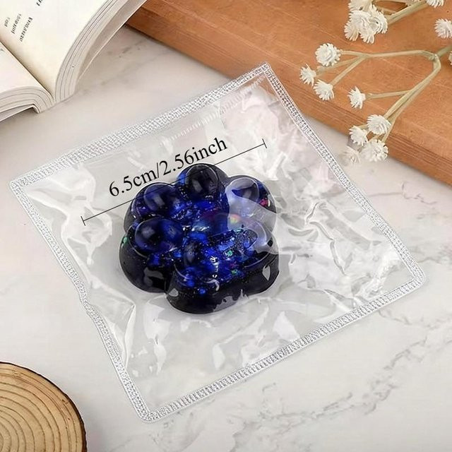 Schwarz Blau Glitzernde Katzenpfote Squishy, Weiches TPR Knetspielzeug - Bild 1