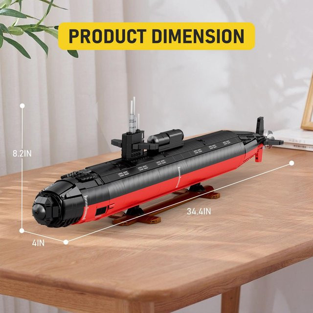 Linyi toy Ssn-688 Nuklear U-Boot Kriegsschiff Baustein-Set 2988 Teile - Bild 1