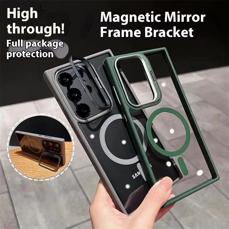 Samsung MagSafe Magnethülle mit Kameraobjektivhalter und Standfunktion für Galaxy S25 Ultra S24 Plus S23 FE S24+ S25+ in Pink - Bild 3