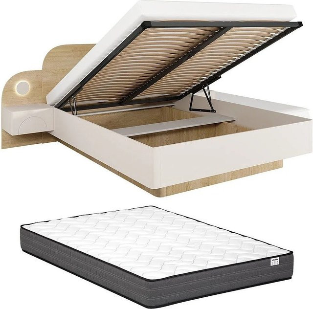 Dartagno Bett mit Bettkasten in Beige, B/T/H: 160 x 200 x 210 cm - Bild 1