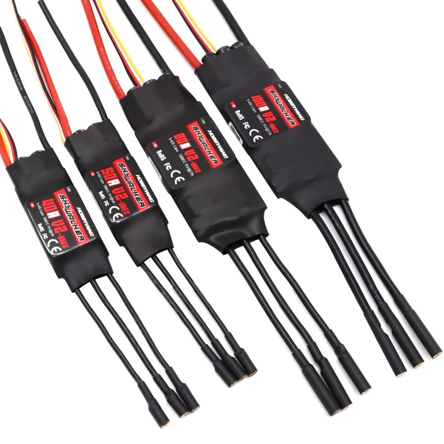 Hobbywing Skywalker V2 Brushless ESC Regler mit BEC/UBEC für RC Quadcopter und Hubschrauber, Schwarz - Bild 1
