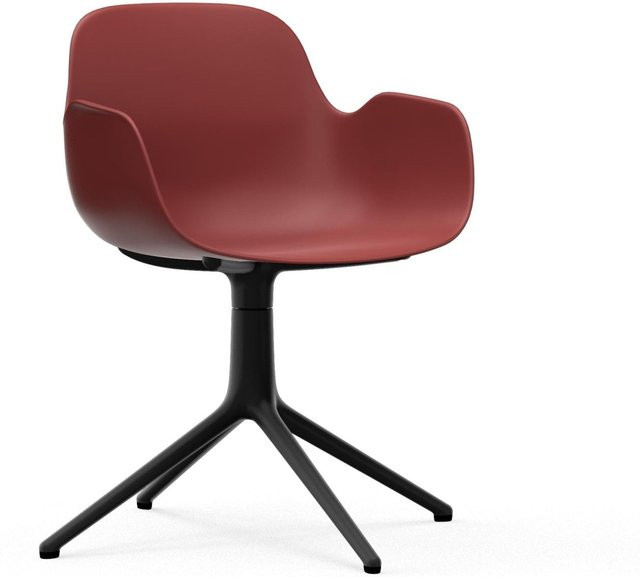 Normann Copenhagen Form Drehsessel in Rot mit Armlehnen und Metallgestell - Bild 1