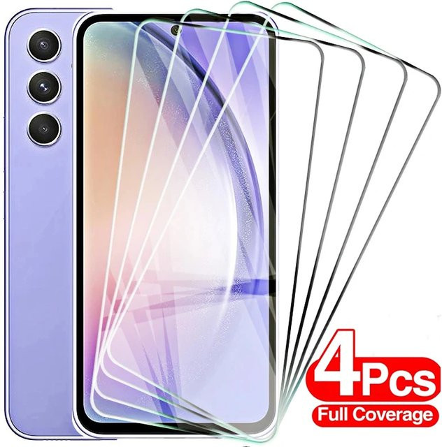 4er-Pack Gehärtetes Schutzglas für Samsung Galaxy A54 A34 A23 A33 A52 A53 A55 A73 A72 A51 A71 S21 S20 FE in Transparent - Bild 1
