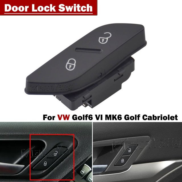 Malcayang Zentraler Türverriegelungsschalter für Fahrerseite LHD, Schwarz, passend für Golf 2009–2014, Teilenummer 5KD 962 125 - Bild 1