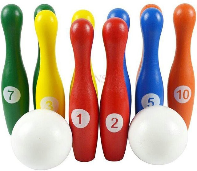 Binchi Bowling Spielzeug Holz, Indoor und Outdoor, ab 3 Jahre - Bild 1
