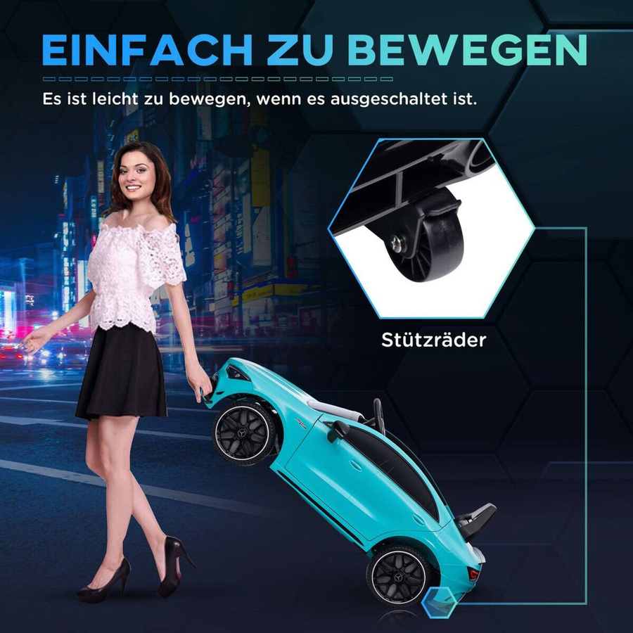 AIYAPLAY Mercedes-Benz Kinder-Elektroauto Hellblau mit Licht und Sound - Bild 5