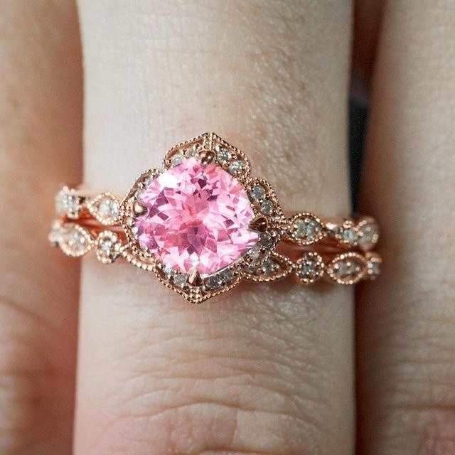Huitan Ringe Set, Zirkonia, Roségold, Damen - Bild 1