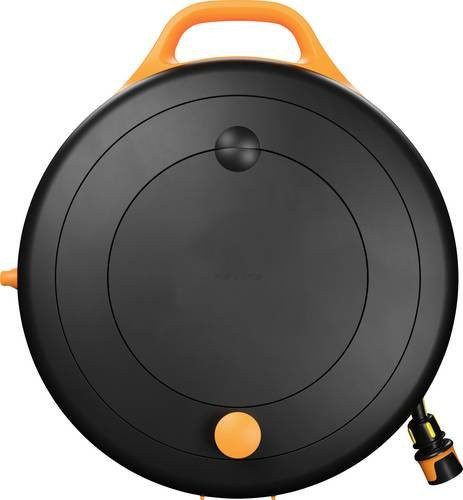 Fiskars Comfort Waterwheel Schlauchtrommel Schwarz Orange, 15 m Schlauchlänge, 9 mm Durchmesser, 3/8 Zoll - Bild 1