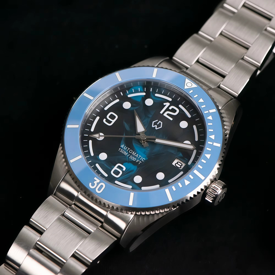 WISHDOIT Armbanduhr, Automatik, Edelstahl, Blau, Herren - Bild 4