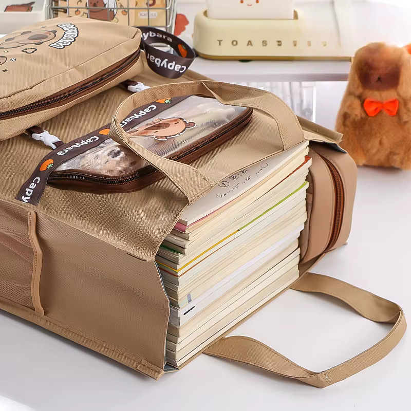 Multifunktionale Lerntasche mit Schreibwarentasche und Cartoon-Muster für Lehrbücher mit großem Fassungsvermögen - Bild 3