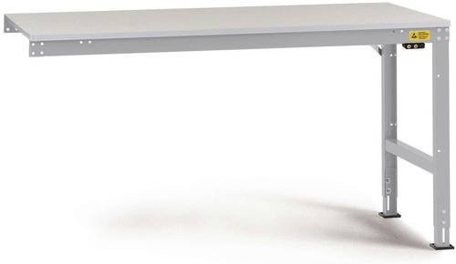 Manuflex LU6083.9006 ESD Universal Anbautisch mit Kautschukplatte, Farbe: Silber/Grau, B/T/H: 175 x 80 x 76-87 cm - Bild 1