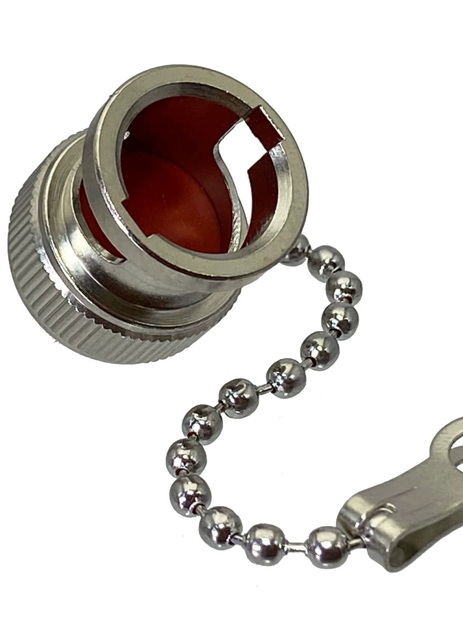Staubkappe mit Kette für BNC-Buchse und HF-Stecker aus Zinklegierung in Silber - Bild 2