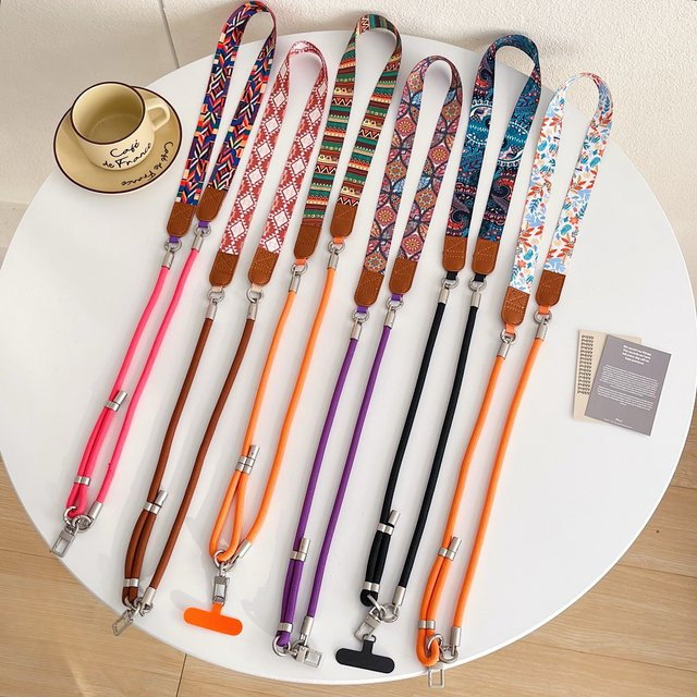 WSSHE Handy-Lanyards mit Anhänger für iPhone, Samsung und Huawei in Pink und Multicolour - Bild 1