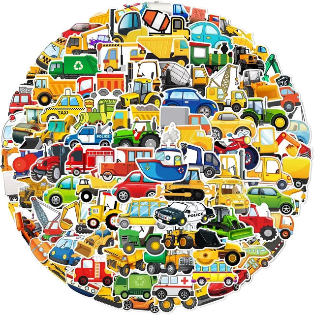 GOGOTU Baufahrzeug-Aufkleber, 120 Stück, Cartoon-Sticker - Bild 1