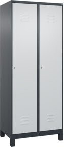 C+P Spind Classic PLUS Garderobenschrank mit 2 Abteilen, Füße, Zylinderschloss und 4 Garderobenhaken, B/T/H: 80 x 50 x 195 cm - Bild 1