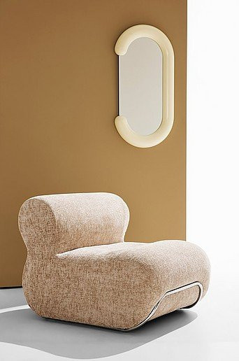 Archie Sessel im Retro-Design mit Samtbezug und Metallgestell in Beige, Braun oder Grün - Bild 1