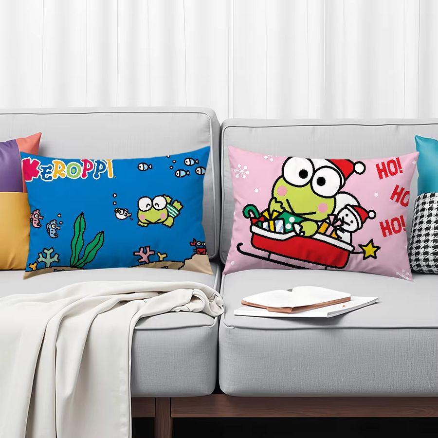 Sanrio Kissenbezug K-Keroppi Frosch Kawaii Cartoon Design in Grün für Sofa und Wohnzimmer - Bild 3