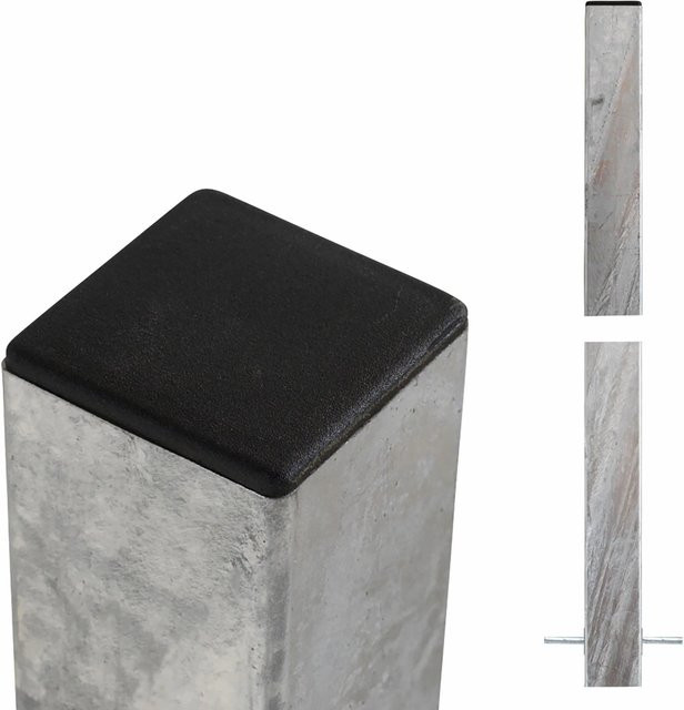 Plus Holz Zaunpfosten aus feuerverzinktem Stahl in Silber, B/T/H: 8 x 8 x 186 cm - Bild 1