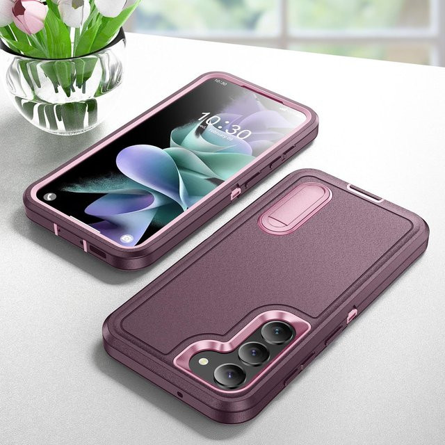 Schutzhülle für Samsung Galaxy S24 Ultra 5G S23 S22 Plus mit Fallschutz und Ständer in Violett - Bild 1