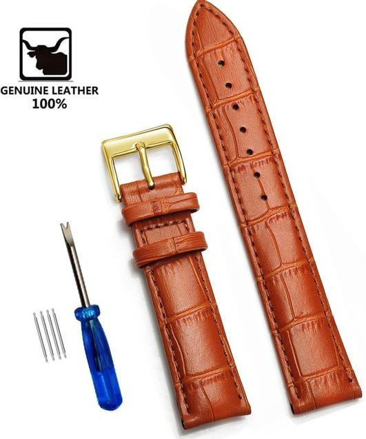 Ka Chen Muxi Uhrenarmband Leder, 14 mm, brown, Herren - Bild 1