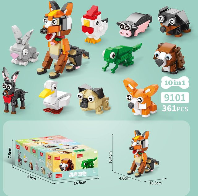 Fashnics Kreative Bausteine Tier, 10-teiliges Set, ab 3 Jahre - Bild 1