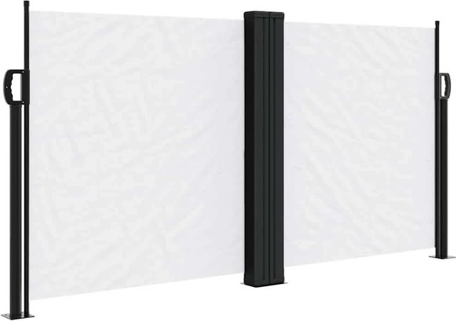 vidaXL Ausziehbare Seitenmarke in Weiß aus Polyester und Stahl, Breite: 120 cm, Tiefe: 1200 cm - Bild 1