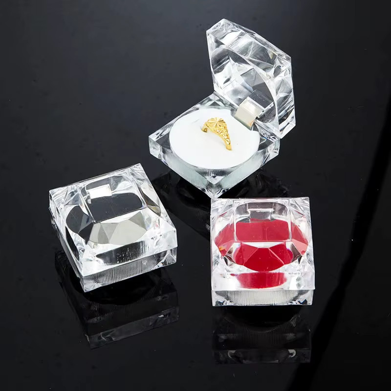 12er Set Acryl Schmuckboxen Transparent für Ringe und Hochzeitsverpackung - Bild 2