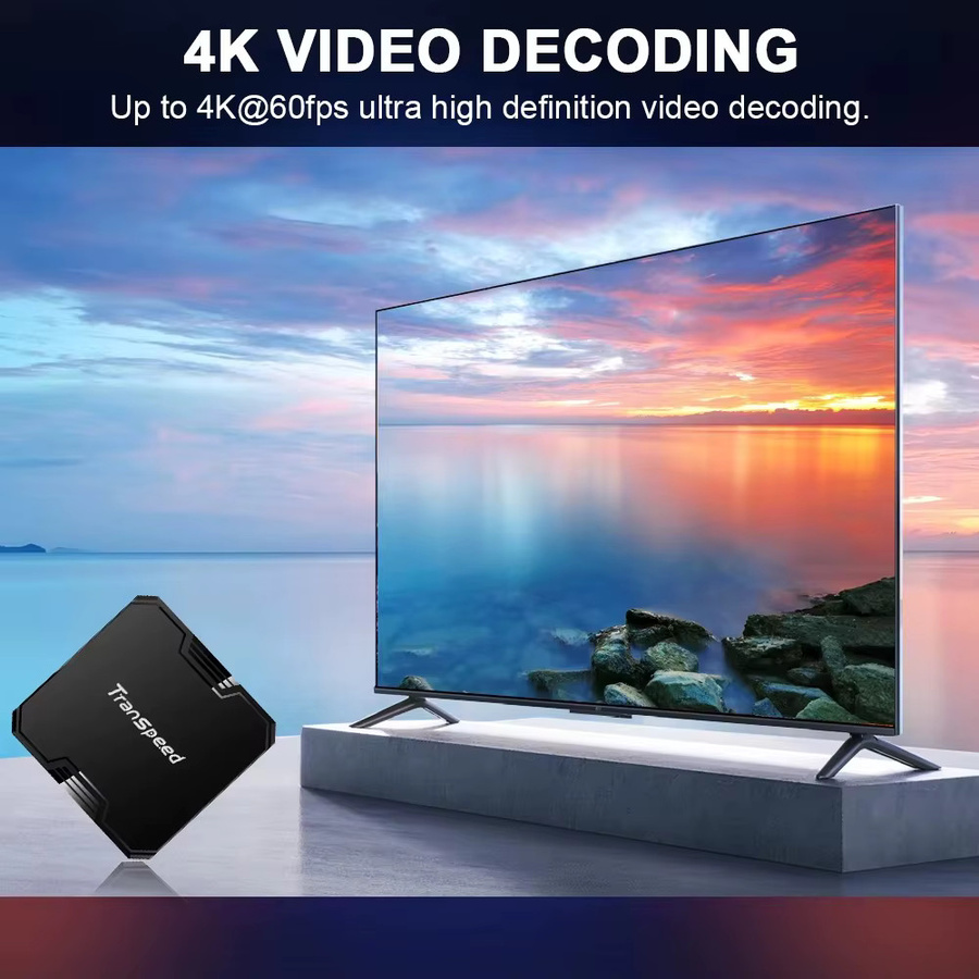 Transpeed ATV Android 10 TV-Box Allwinner H313 Media Streamer in Schwarz mit 4K UHD, Bluetooth, WLAN und Sprachassistent - Bild 3