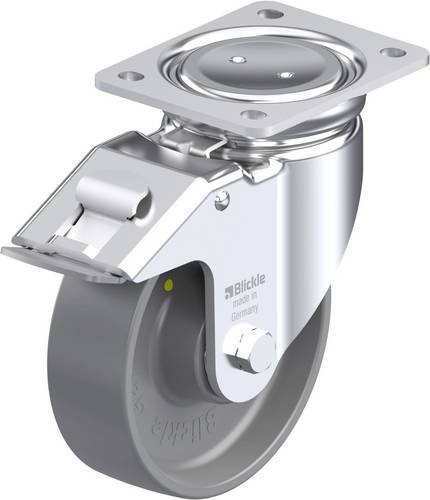 Blickle LUH-PO 160K-FI-ELS Stahlblech-Lenkrolle in Grau mit 160 mm Rad-Durchmesser und 450 kg Tragfähigkeit - Bild 1