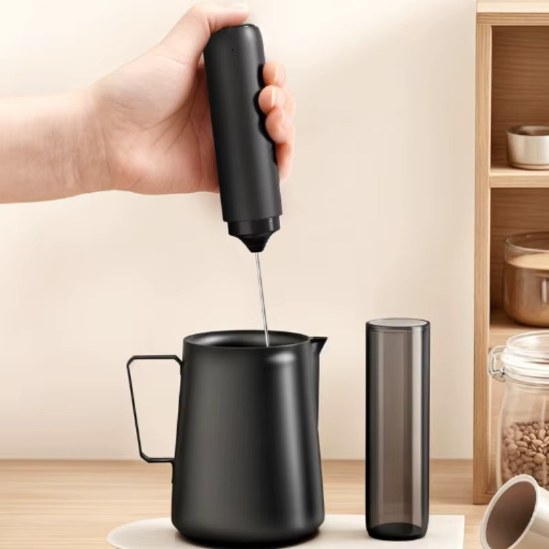 Wiederaufladbarer elektrischer Milchaufschäumer von MIJIA in Schwarz für Kaffee, Cappuccino und Sahne - Bild 4