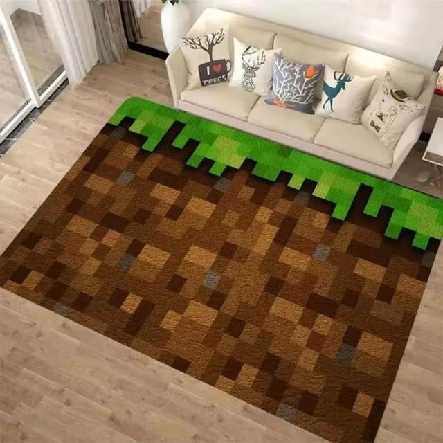 Karpetti 3D M-C Pixel Art Teppich in Braun, abstraktes Design für Wohnzimmer und Schlafzimmer, B/T: 80 x 50 cm - Bild 1