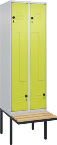 C+P Z-Spind Classic PLUS Sitzbank mit 4 Fächern und Sicherheits-Drehriegel, Buche-Hartholz, B/T/H: 212,0 x 60,0 x 81,5 cm - Bild 1