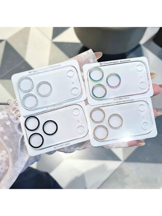 OLPAY Glitzer Displayschutzfolie aus gehärtetem Glas für iPhone 17 Air in Silber - Bild 3