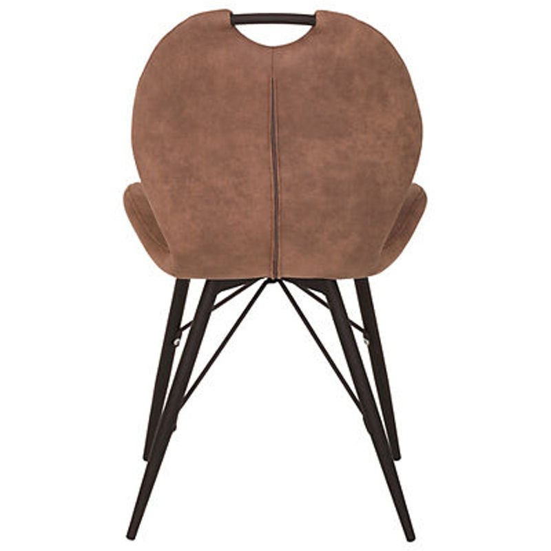 2er Set Stühle Hela in Braun aus Microfaser mit modernem Design, B/H/T: 50 x 86 x 56 cm - Bild 2