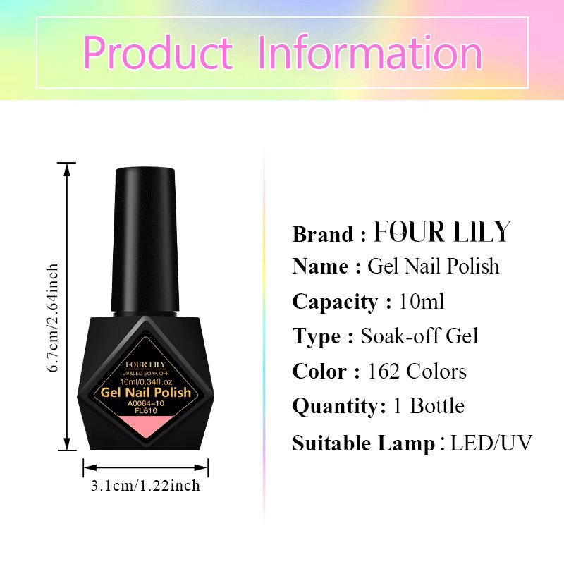 Four Lily Nagellack Set, 6 x 10 ml, Glänzend, Wein Rot Kaffee Braun Gel - Bild 5