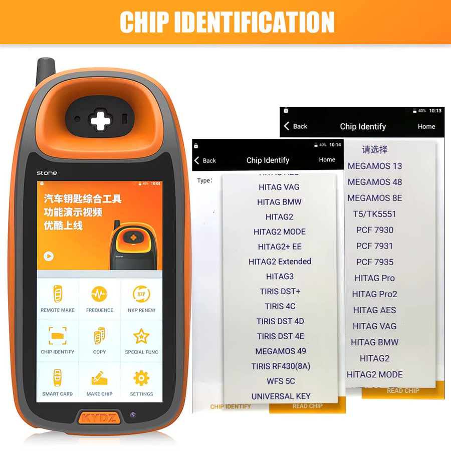 YIQIXIN Smart Key Programmierer für KYDZ Chip mit NXP Smart Card-Erkennung und Diebstahlsicherung in Orange - Bild 3
