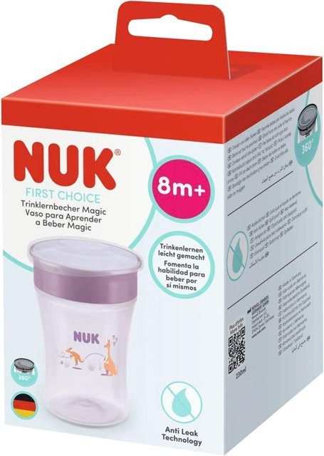 NUK Magic Cup Trinklernbecher mit Rim 360 Technologie, auslaufsicher, lila/mehrfarbig, 230 ml - Bild 1