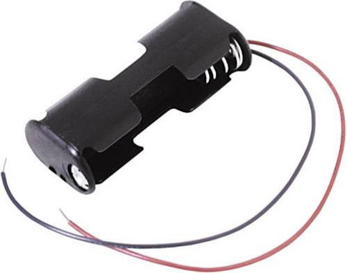 MPD BC22AAW Batteriehalter für 2x Mignon AA mit Kabel, Schwarz, B/T/H: 57,7 x 25,4 x 15,9 mm - Bild 1