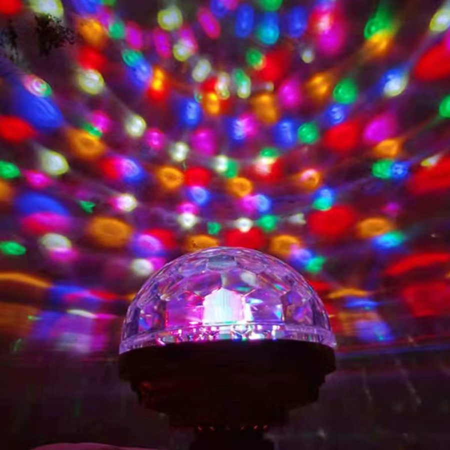 RGB LED Projektor Lampe E27 mit rotierendem Licht für Party und Disco, Mehrfarbig - Bild 4