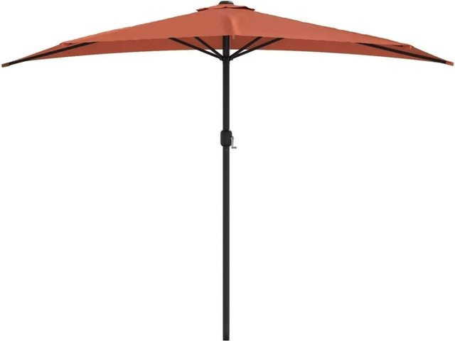 vidaXL Balkon-Sonnenschirm mit Aluminium-Mast in Terrakotta, Halbrund, B/T/H: 300 x 155 x 223 cm - Bild 1
