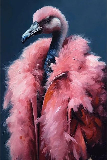 Art Universe Glasbild Glamorous in Pink und Green mit Animal Print, Breite: 60 cm, Höhe: 90 cm - Bild 1