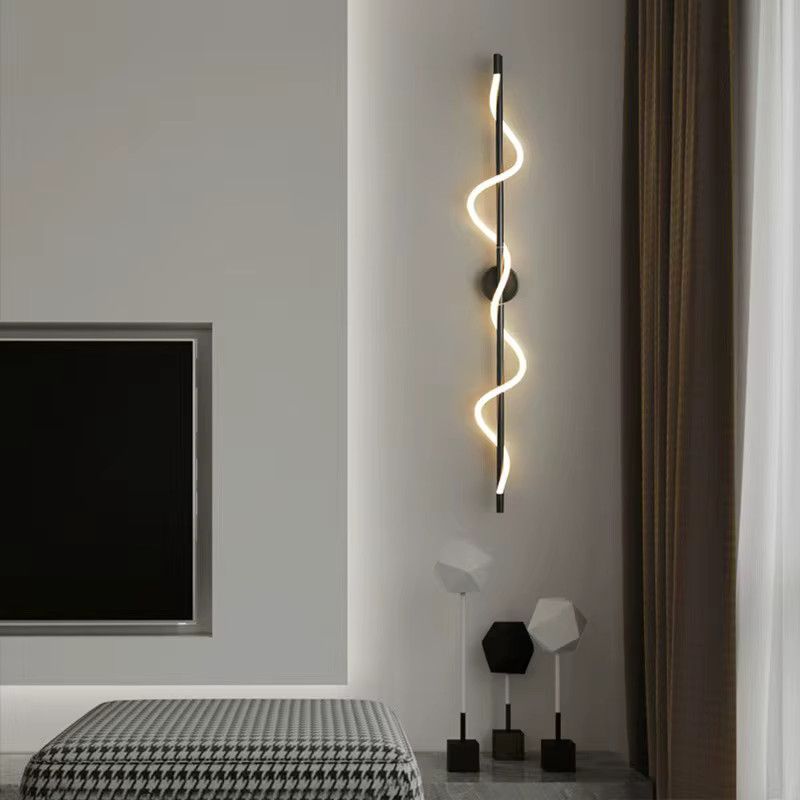 Claeted Moderne LED-Wandleuchte in Schwarz und Gold mit integriertem LED-Licht für Wohnzimmer, Schlafzimmer und Flur - Bild 1