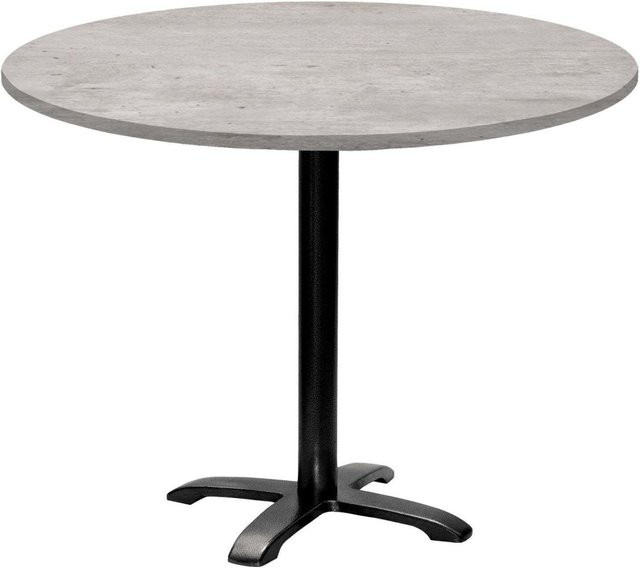 RestooTab Tisch Bazila rund in Stein-Optik, Farbe Grau/Schwarz, H x Ø: 74 x 110 cm - Bild 1